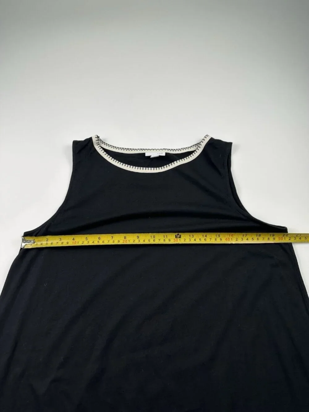 J. Jill Women’s Black Sheath Dress Crochet Hem shift Soft Modal Blend L - Picture 7 of 9